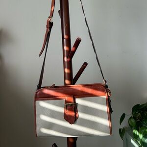 Leather & Co Genuine Leather Colorblock Crossbody Shoulder Bag Vintage Style